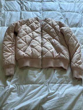 Women ALOT Quilted Lined Bomber Jacket in Light Blush Size 2